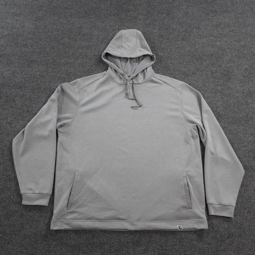 FootJoy Hoodie Mens XL Grey Lightweight Performance Golf Pullover FJ Stretch